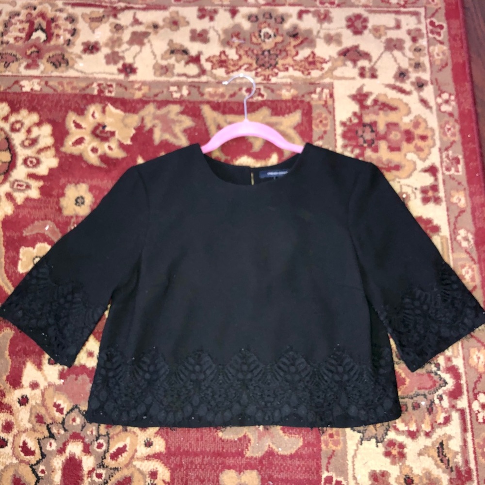 French Connection black Lace crop top